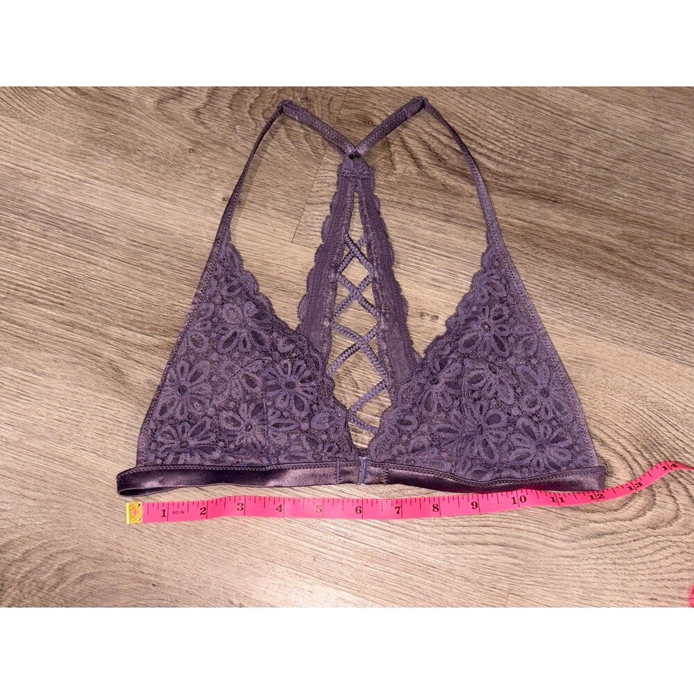 Tags Removed Victoria's Secret Bralette Floral Lace Lavender bralette S EUC